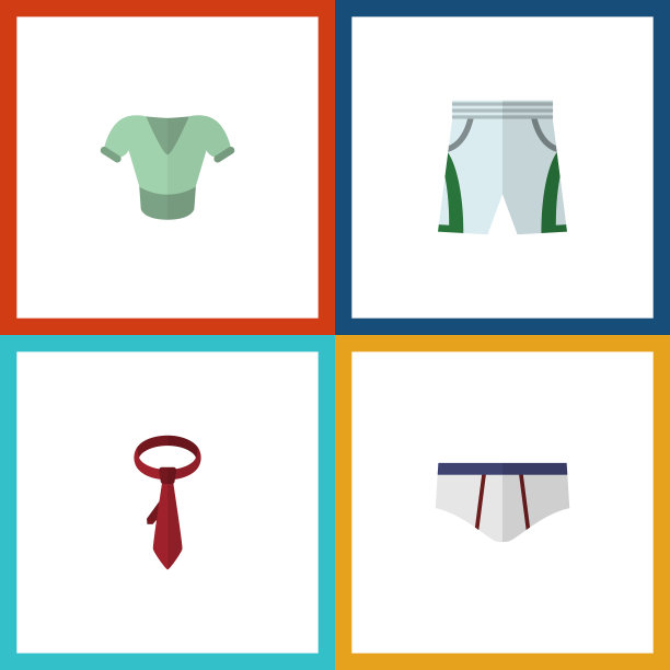 扁平图标服装套领结内衣图片下载