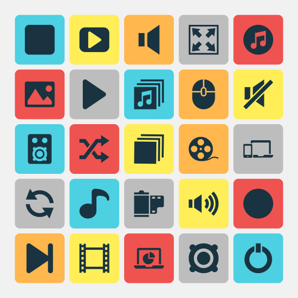 音乐图标集合暂停幻灯片图片下载