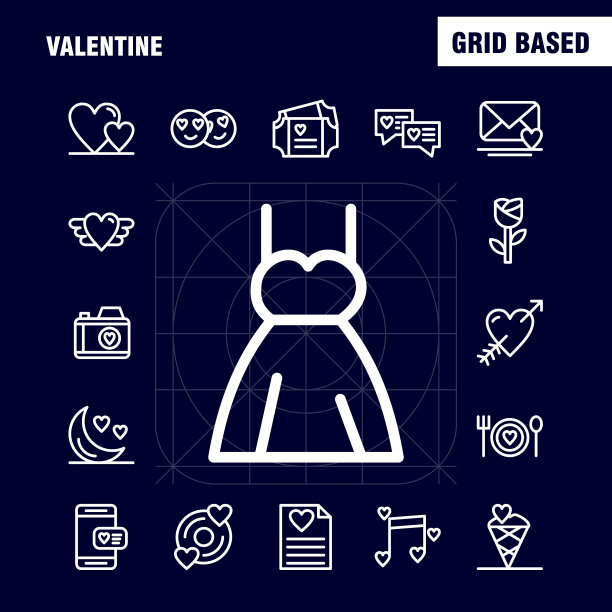 情人节行图标设置的信息图形移动图片下载