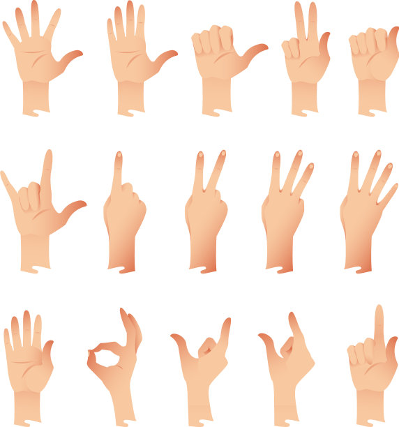 一组不同的手势和情绪图片下载