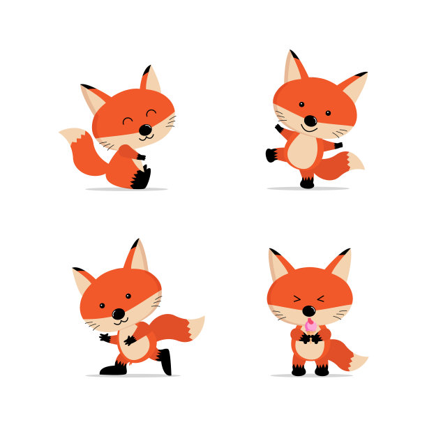 可爱的狐狸卡通设定概念图片下载