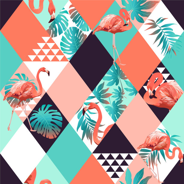 异国情调海滩菱形时尚无缝图案图片下载