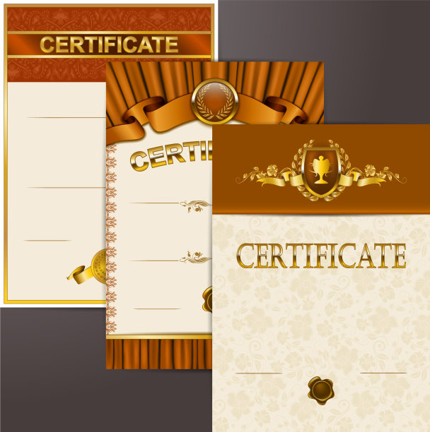 一套优雅的文凭花边装饰模板图片下载