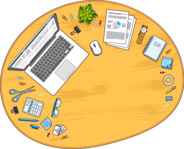 木制的办公室员工或企业家办公桌图片下载