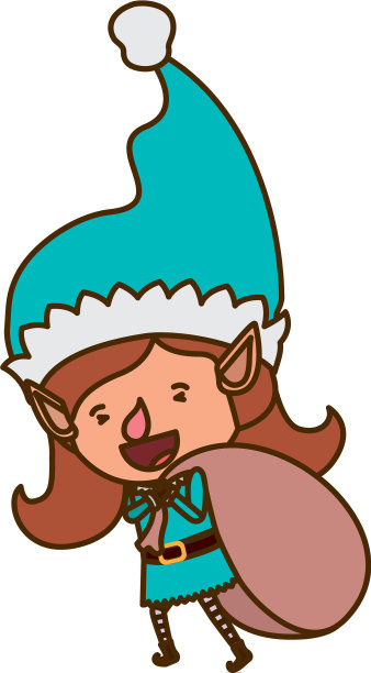 精灵女人与礼品袋化身角色图片下载