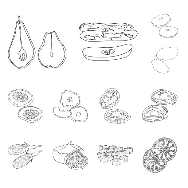 食物和生的标志集图片下载