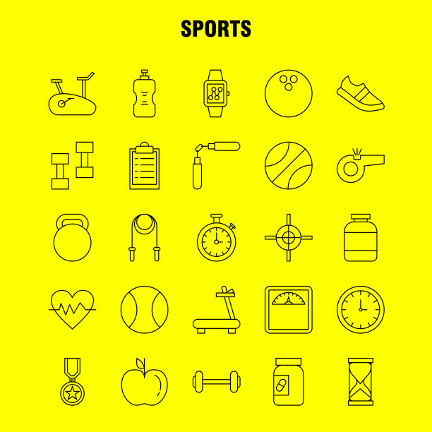 运动线图标为网页打印和移动uxui图片下载