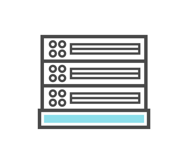 计算机服务器隔离线性图标图片下载