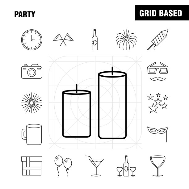 党线图标web打印和移动uxui工具包图片下载