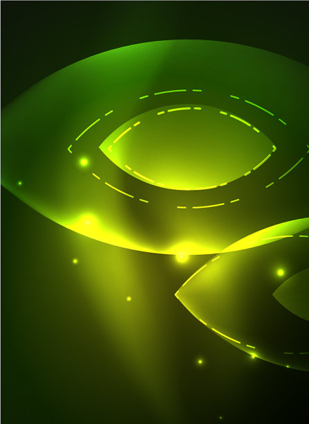 在黑暗的空间中发光的现代几何形状图片下载