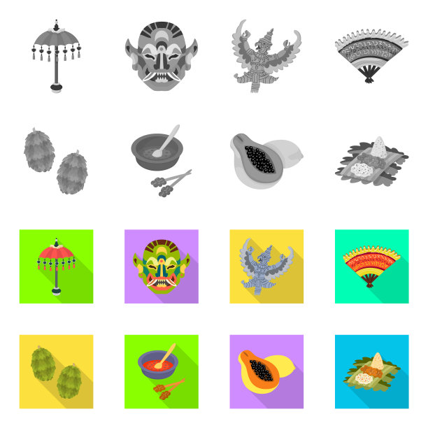 孤立的对象和旅行的图标集和图片下载