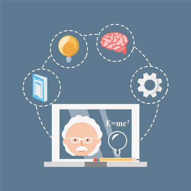 笔记本电脑和化学老师，里面还有灯泡图片下载