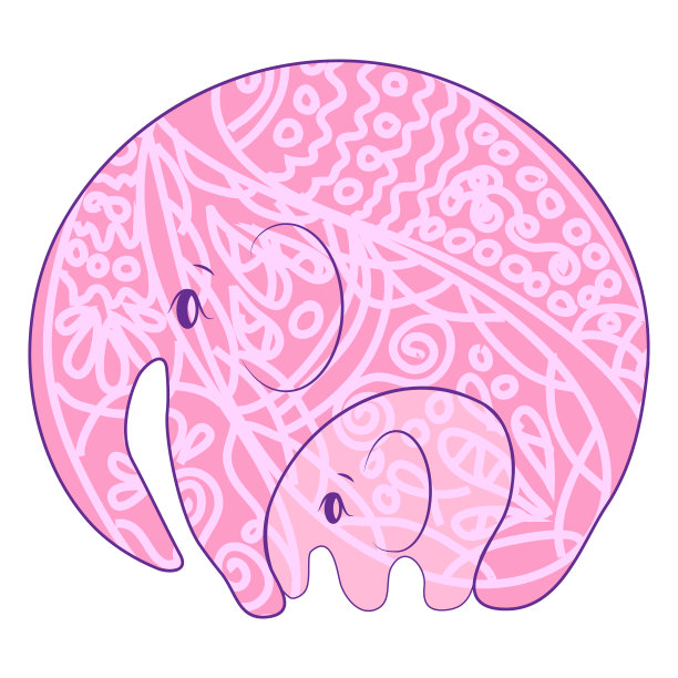 印度-欧芹图案的大象东方图片下载