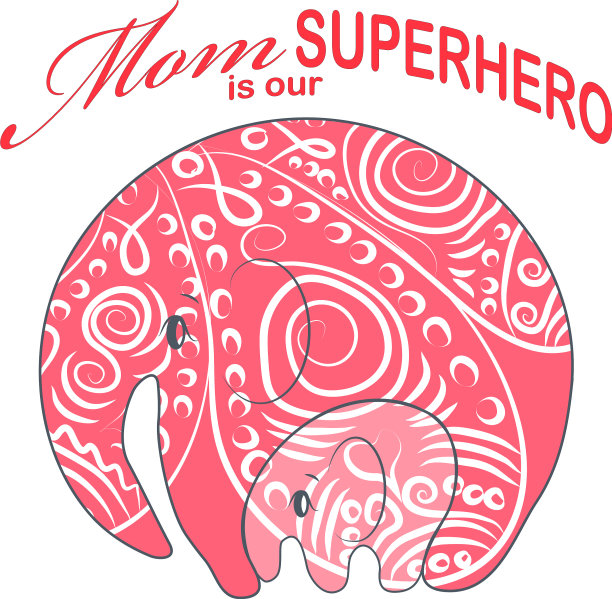 可爱有趣的大象母亲节节日图片下载