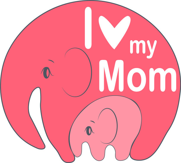 可爱有趣的大象母亲节节日图片下载