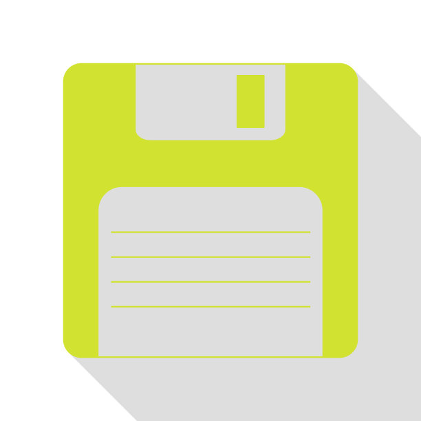 软盘标志梨图标与扁平风格的阴影图片下载