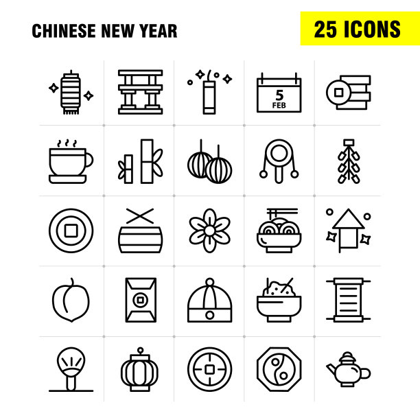 中国新年系列图标包设计师和图片下载