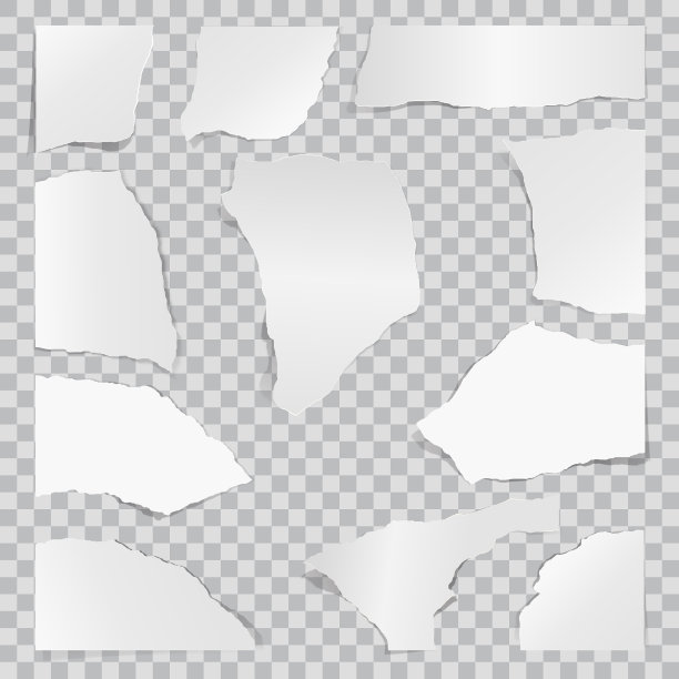 纸撕成碎片，废纸网横幅图片下载