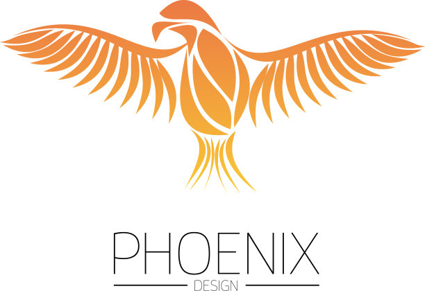 火红的凤凰鸟在展翅飞翔图片下载