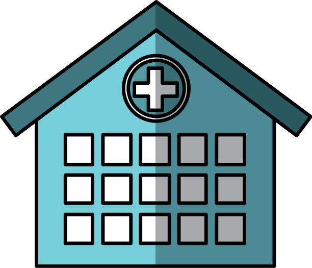医院建筑孤立图标图片下载