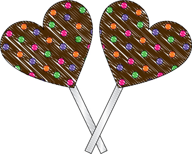 甜蜜的糖果交叉棒棒糖心形巧克力图片下载