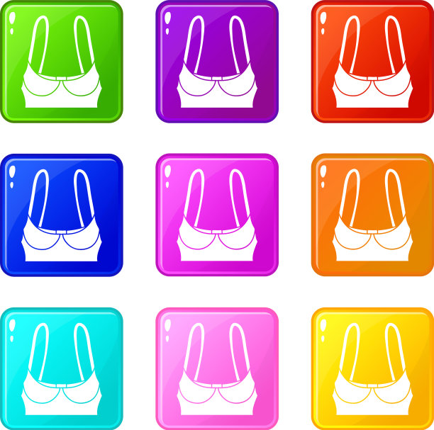 运动文胸图标9色集合图片下载