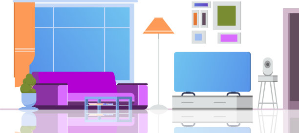 客厅卡通室内阁楼公寓图片下载