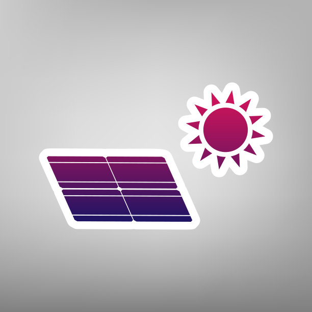 太阳能电池板生态趋势概念标志图片下载