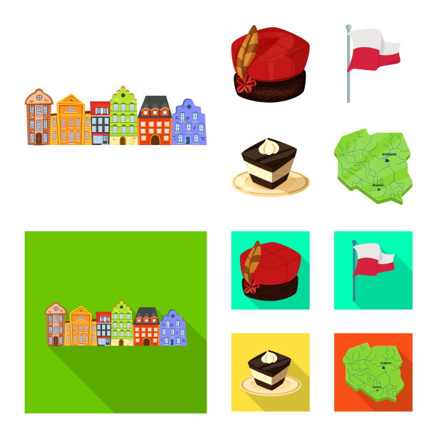 设计传统和旅游标志集图片下载