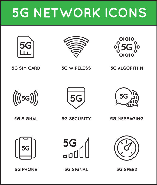 简单的线条笔触图标设置新的第5代图片下载
