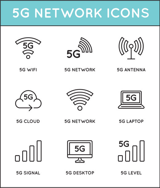 简单的线条笔触图标设置新的第5代图片下载