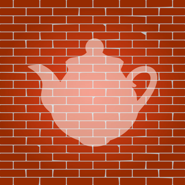 茶机厨房标志上的白色图标图片下载