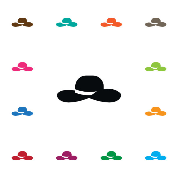 孤立的宽边图标软呢帽元素图片下载