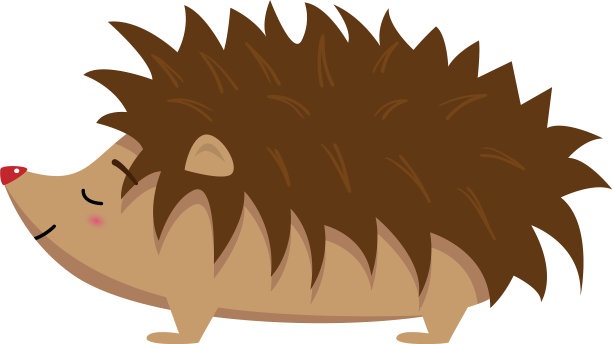笑着开心的刺猬闭着眼睛站着图片下载