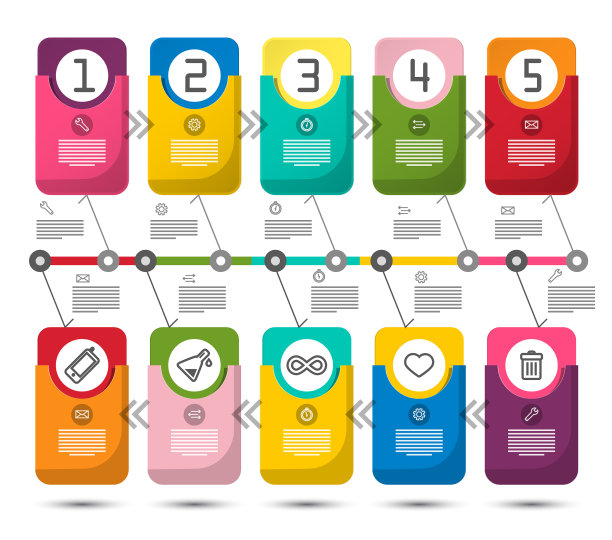 五步信息图形设计与彩色纸图片下载