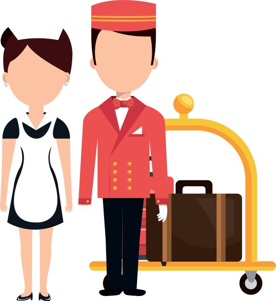客房服务和行李员性格的酒店图片下载