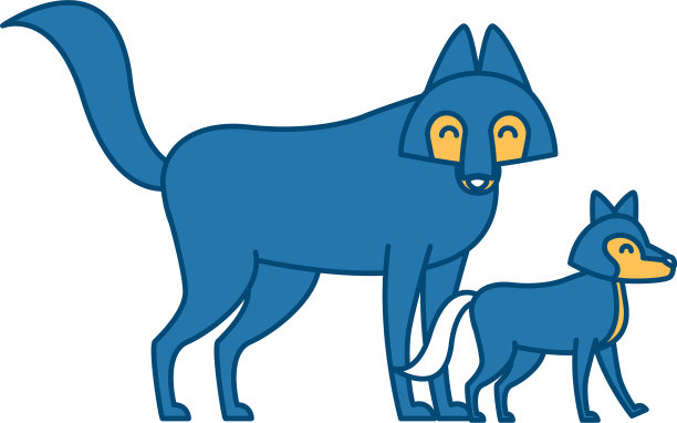 狼的卡通动物图片下载