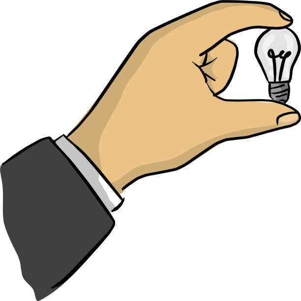 手持小灯泡的商人图片下载