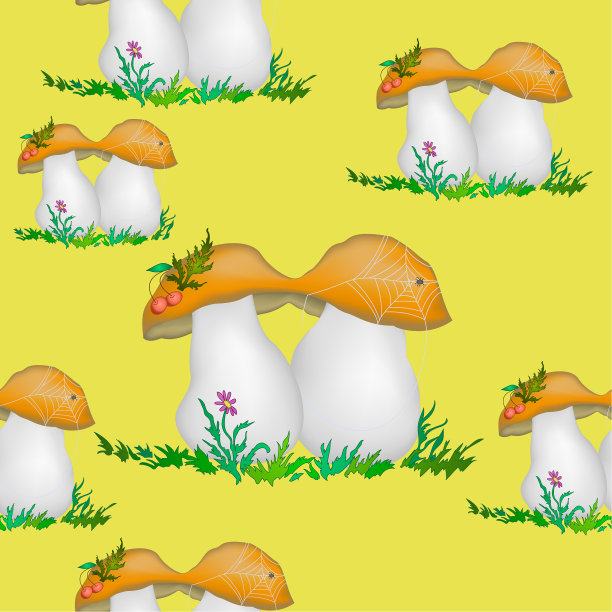 蘑菇无缝模式图片下载