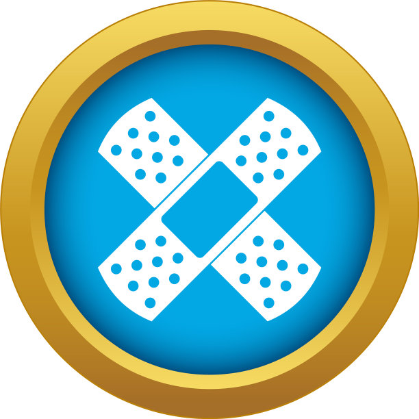 补丁图标蓝色隔离图片下载