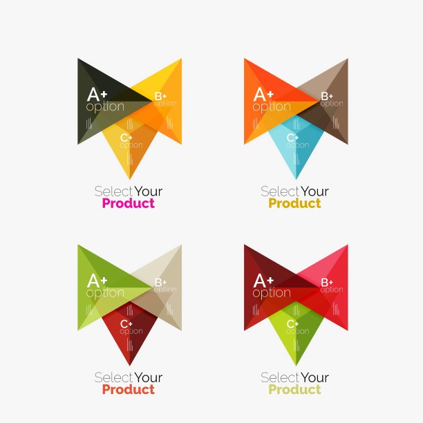 一套三角形信息图布局与文本和图片下载