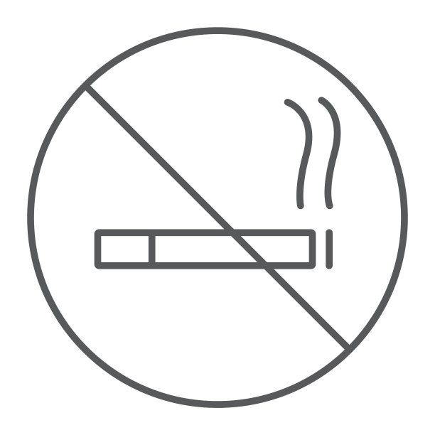 禁止吸烟细线图标图片下载
