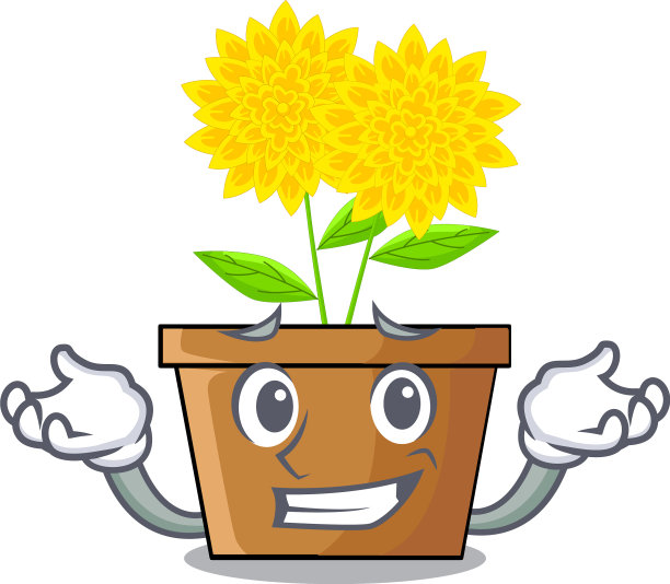 咧嘴笑的大丽花在漫画中孤立图片下载