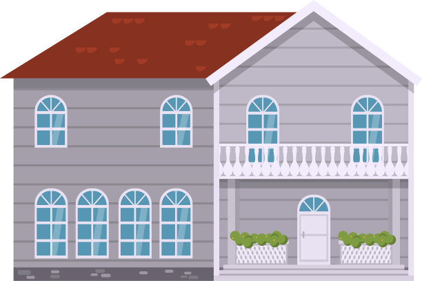 灰色的现代两层房子孤立在白色图片下载