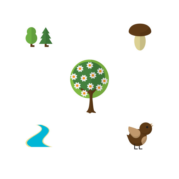 平原图标生态套林木支流图片下载