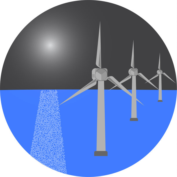 海上的现代风车图片下载