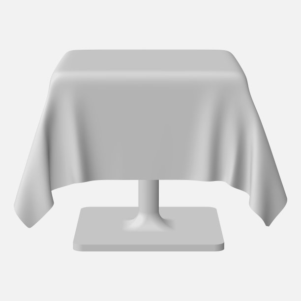 孤立的空白矩形桌子与台布图片下载