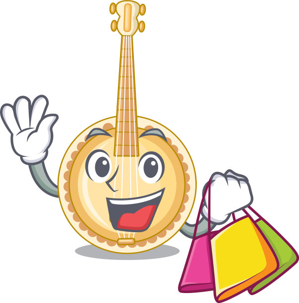 在卡通音乐室里买班卓琴图片下载