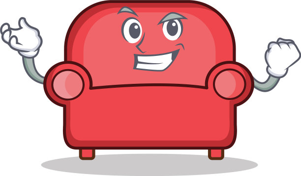 成功的红色沙发人物卡通图片下载