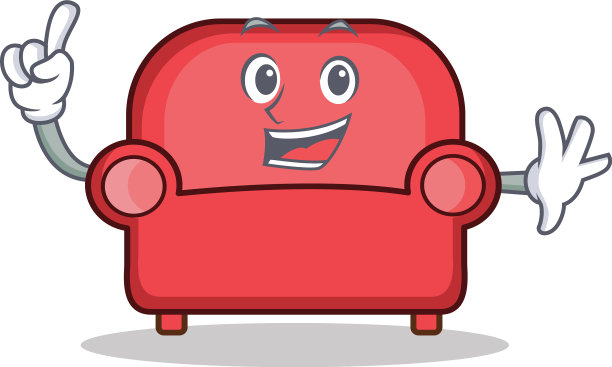 手指红的沙发人物卡通图片下载